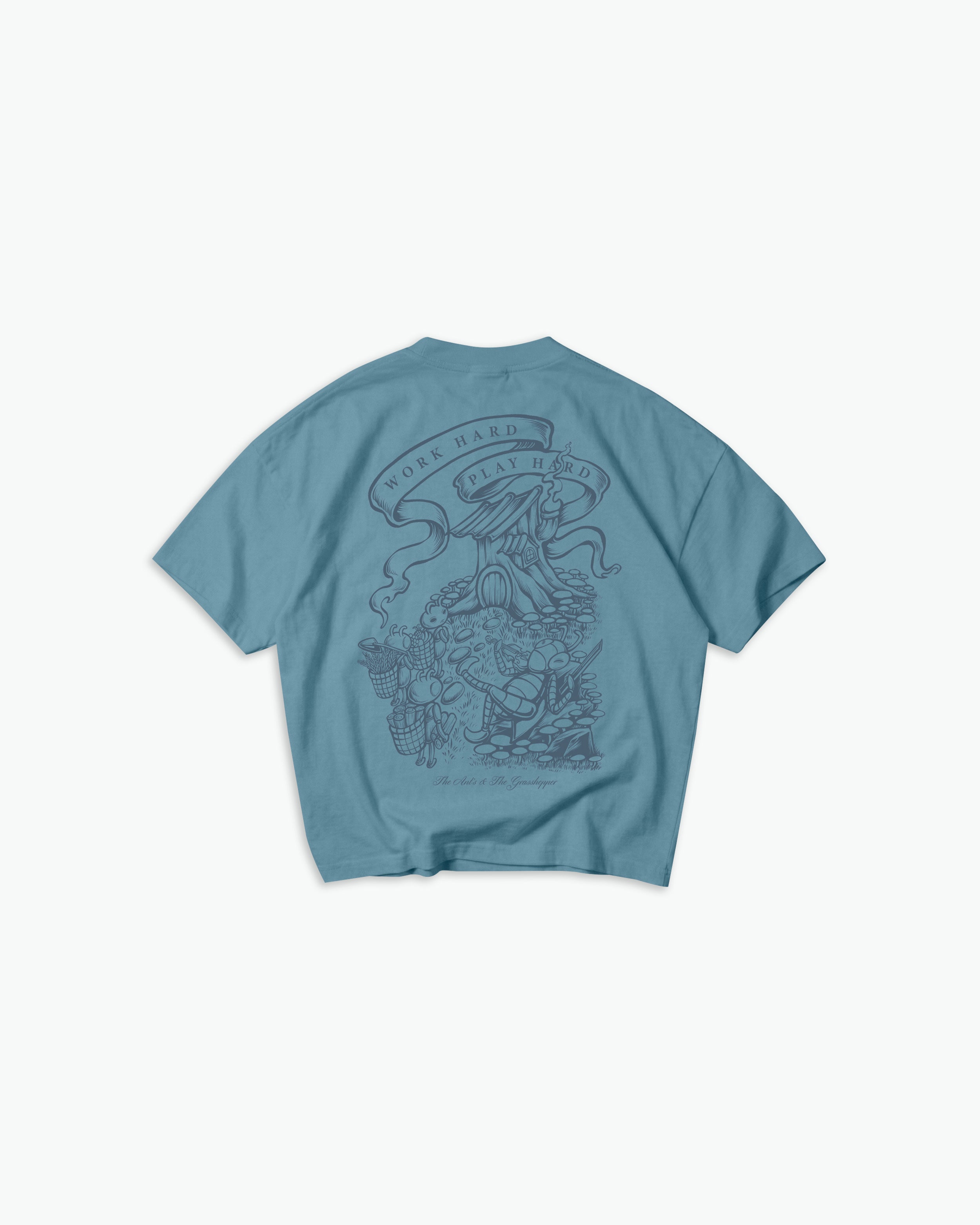 Ant and The Grasshopper Tee / Soft Denim Blue